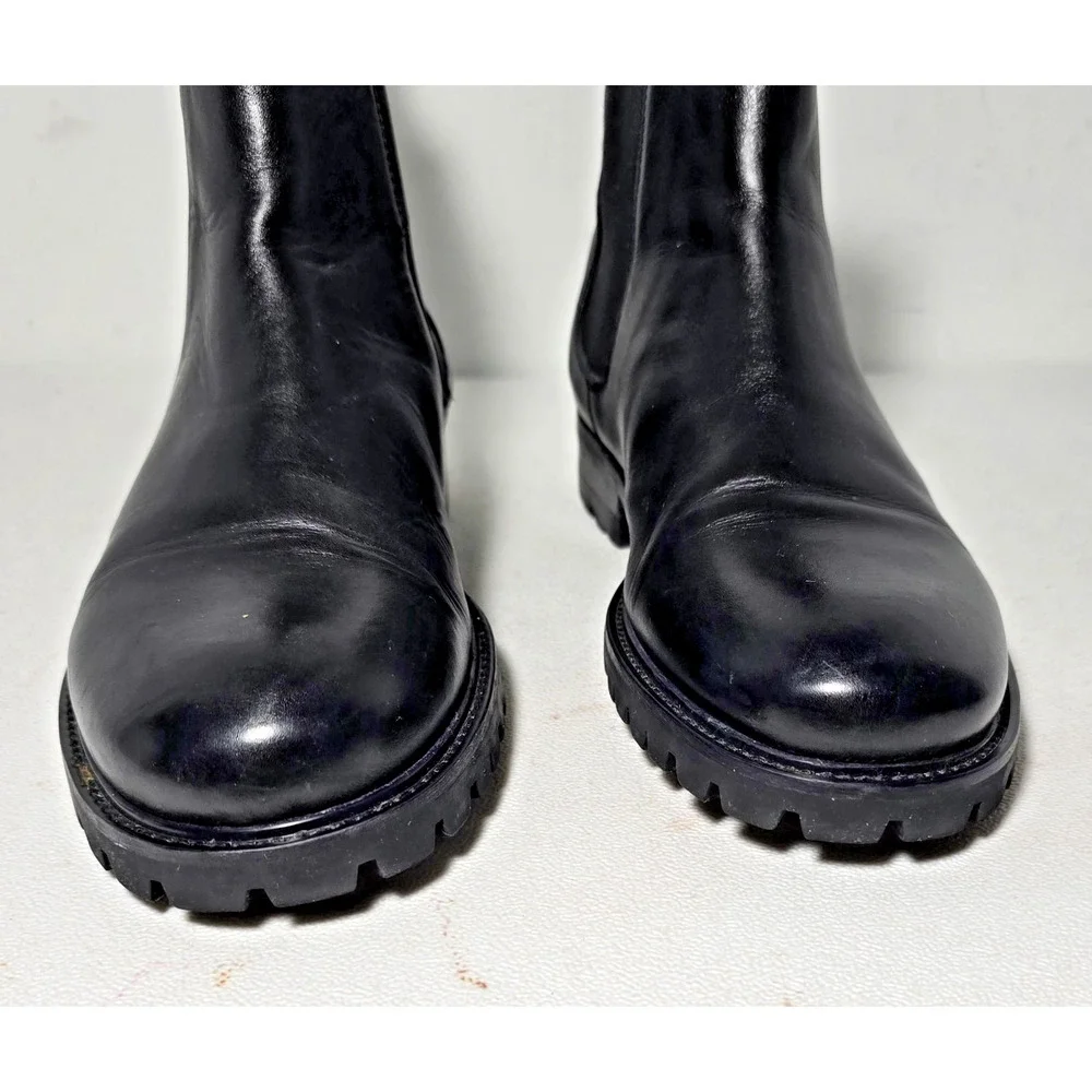 Saks Fifth Avenue BARI Black Leather Round Toe Boots Men’s Size 8 M